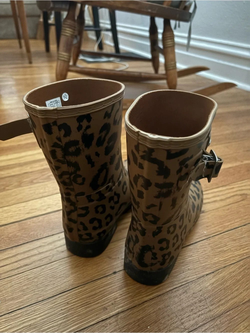 Hunter Women's Leopard-Print Short Rain Boots - Brown/Black
